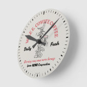 LOONEY TUNES™ | WILE E. COYOTE™ Daily Fresh Coffee ラウンド壁時計 (傾斜)