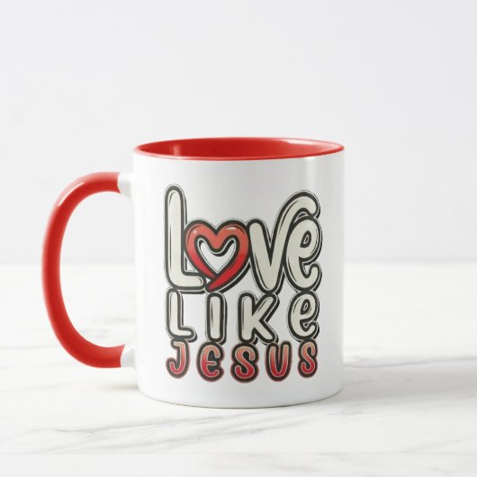 Looove Like JESUS - キリスト教 マグカップ (左)