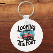 Looping The Fort Golf Cart Camping Funny Vacation キーホルダー (正面)