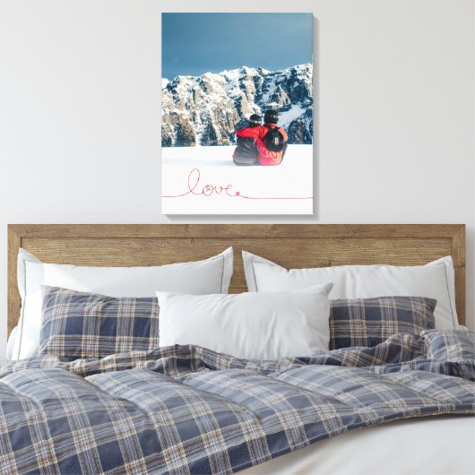 Loopy Loveハートストリングノッシンプルトフォトモダンページ キャンバスプリント (インサイチュ (寝室))