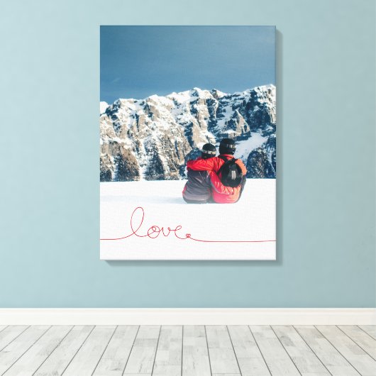 Loopy Loveハートストリングノッシンプルトフォトモダンページ キャンバスプリント (インサイチュ (ウッドフロア))