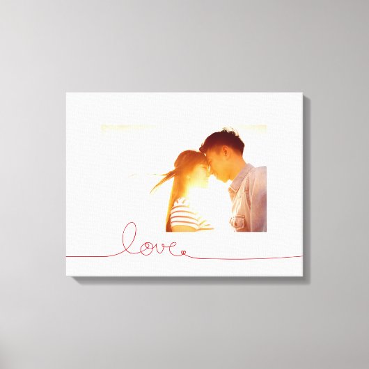 Loopy Loveハートストリングノッシンプルトフォトモダンページ キャンバスプリント (正面)