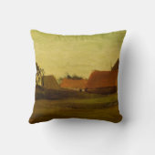 Loosduinen Hagueの農家by Vincent van ゴッホ クッション (裏面)