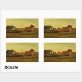 Loosduinen Hagueの農家by Vincent van ゴッホ 長方形シール (シート)