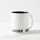 Loose Ends Minimalist Typographic Two-Tone Mug ツートーンマグカップ (正面右)