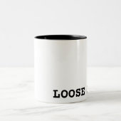 Loose Ends Minimalist Typographic Two-Tone Mug ツートーンマグカップ (中央)