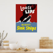 Loose Lips Might Sink Ships ポスター (キッチン)