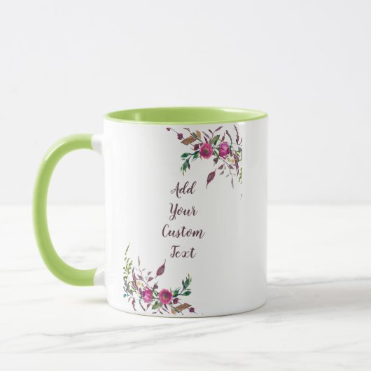 Loose pink watercolor flowers customizable マグカップ (左)
