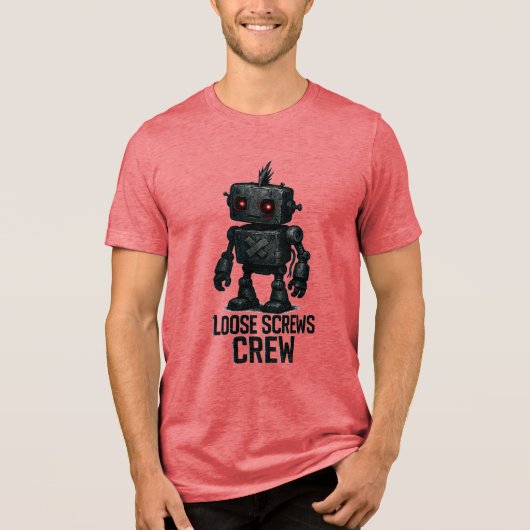 Loose Screws Crew – Grunge Cyberpunk Robot トライブレンドＴシャツ (正面)