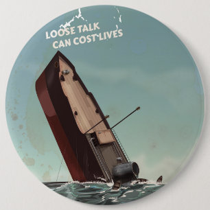 Loose Talk Cost Lives第2次世界大戦ポスター 缶バッジ