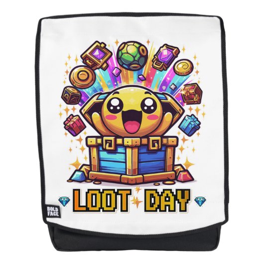Loot Day Gaming Treasure Chest Graphic バックパック (正面)