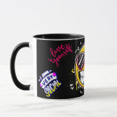 loove yourself Funny Smiley Face Cool Design マグカップ (左)