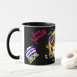 loove yourself Funny Smiley Face Cool Design マグカップ