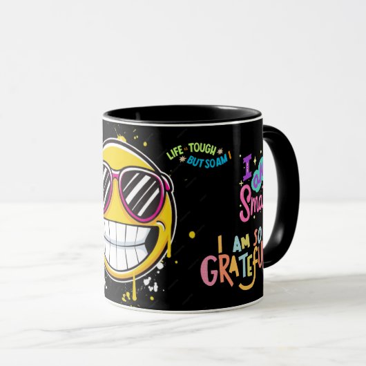 loove yourself Funny Smiley Face Cool Design マグカップ (正面右)