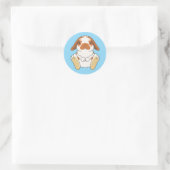 Lop Bunny Sticker Broken Orange ラウンドシール (バッグ)