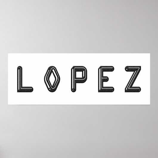 LOPEZアルファベットレター名アート ポスター (正面)
