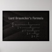 Lord Brouncker's Pi Formula - Math Poster ポスター (正面)