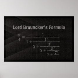 Lord Brouncker's Pi Formula - Math Poster ポスター