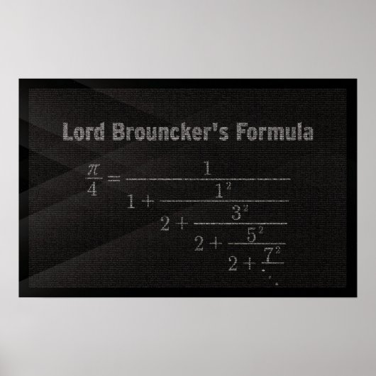 Lord Brouncker's Pi Formula - Math Poster ポスター (正面)