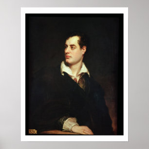 Lord Byronのポートレート(1788-1824)(キャンバス上の油) ポスター