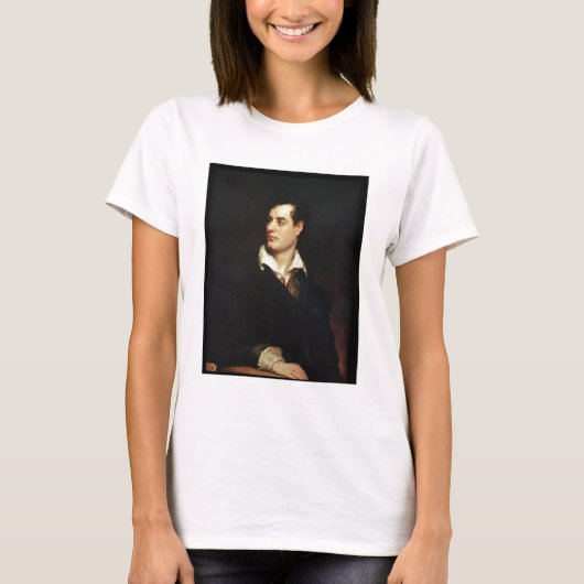Lord Byronのポートレート(1788-1824)(キャンバス上の油) Tシャツ (正面)