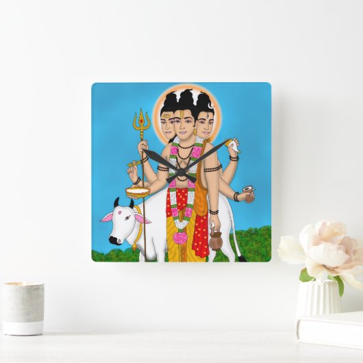 Lord Dattatreya Clock スクエア壁時計 (ホーム)