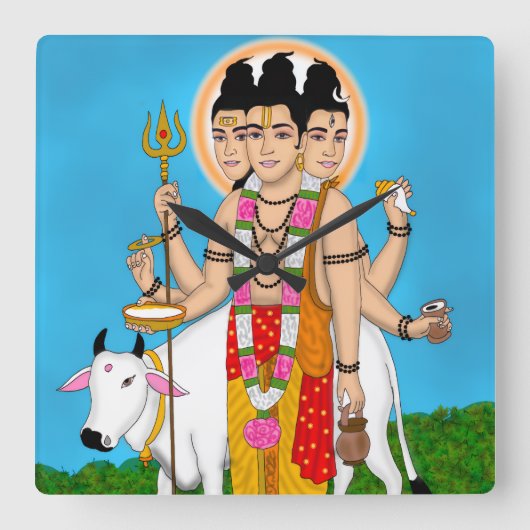 Lord Dattatreya Clock スクエア壁時計 (正面)