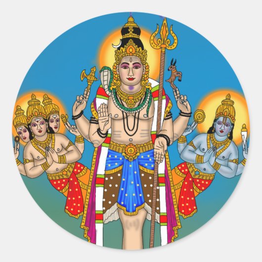 Lord Ekpada Shiva Stickers ラウンドシール (正面)