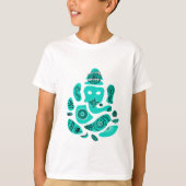 Lord Ganesh Elephant Kids' T-Shirt, White Tシャツ (正面)