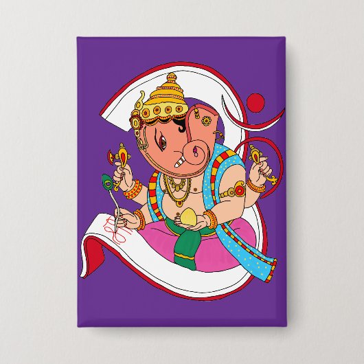 Lord Ganesha Button 缶バッジ (正面)