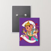 Lord Ganesha Button 缶バッジ (正面/裏面)