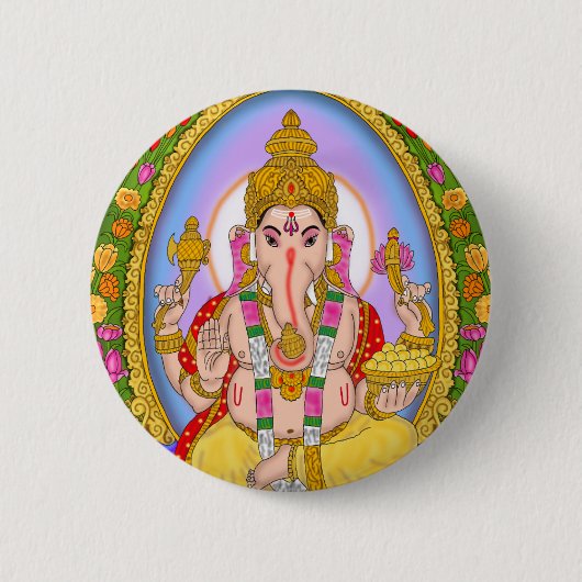 Lord Ganesha Button 缶バッジ (正面)