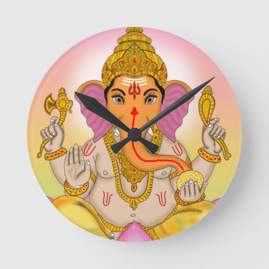Lord Ganesha Clock ラウンド壁時計 (正面)