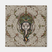 Lord Ganesha - Color on Canvas マグネット (正面)