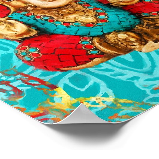 Lord Ganesha - Mixed Media ポスター (角)