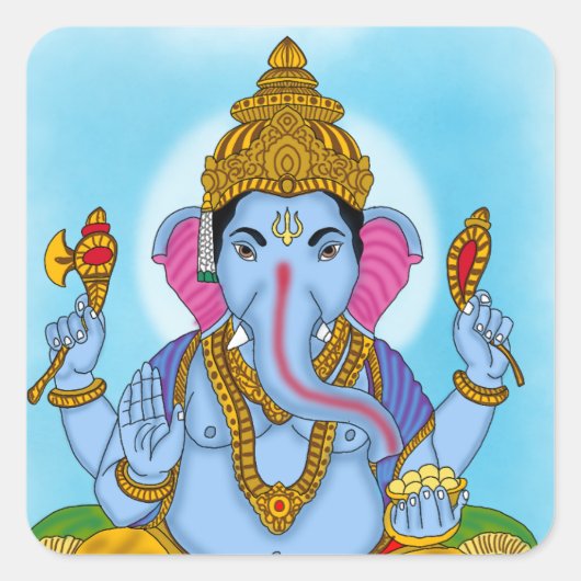 Lord Ganesha Sticker スクエアシール (正面)