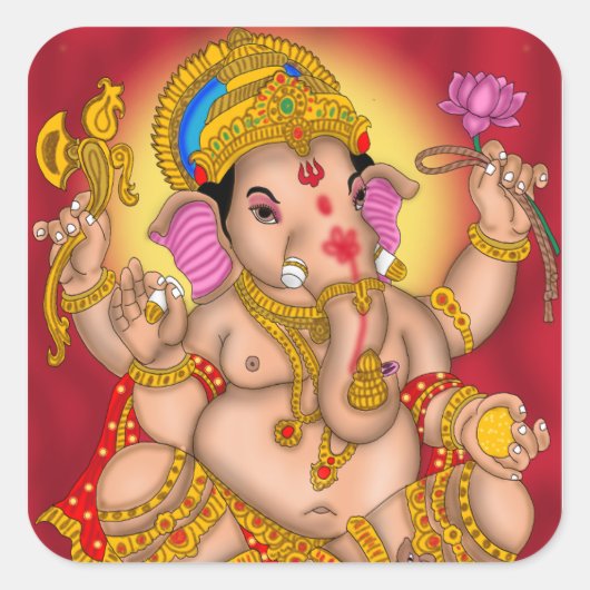 Lord Ganesha Sticker スクエアシール (正面)