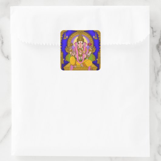 Lord Ganesha Sticker スクエアシール (バッグ)