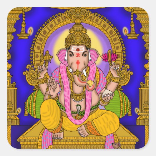 Lord Ganesha Sticker スクエアシール (正面)