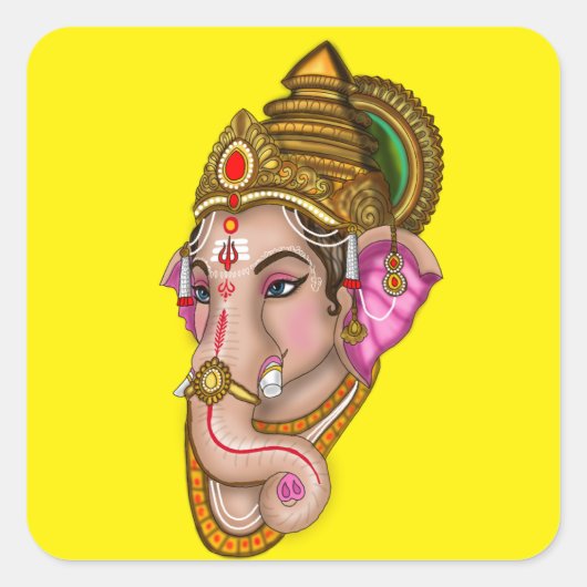 Lord Ganesha Stickers スクエアシール (正面)
