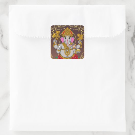 Lord Ganesha Stickers スクエアシール (バッグ)