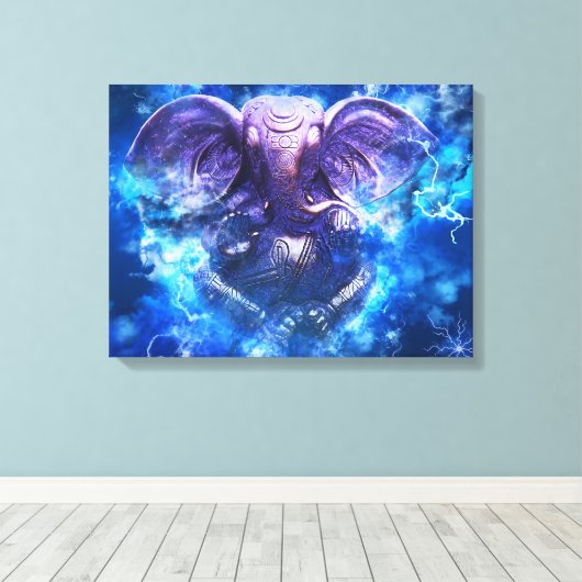 Lord Ganesha Stretted Canvas Print キャンバスプリント (インサイチュ (ウッドフロア))