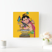 Lord Ganesha Wall Clock スクエア壁時計 (ホーム)