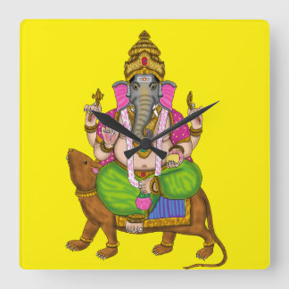 Lord Ganesha Wall Clock スクエア壁時計