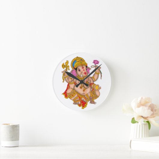 Lord Ganesha Wall Clock ラウンド壁時計 (ホーム)