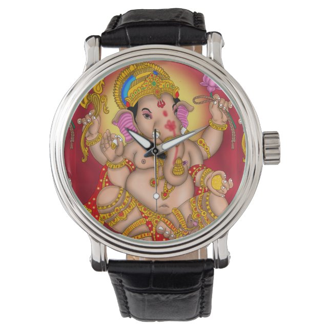 Lord Ganesha Wall Clock 腕時計 (正面)