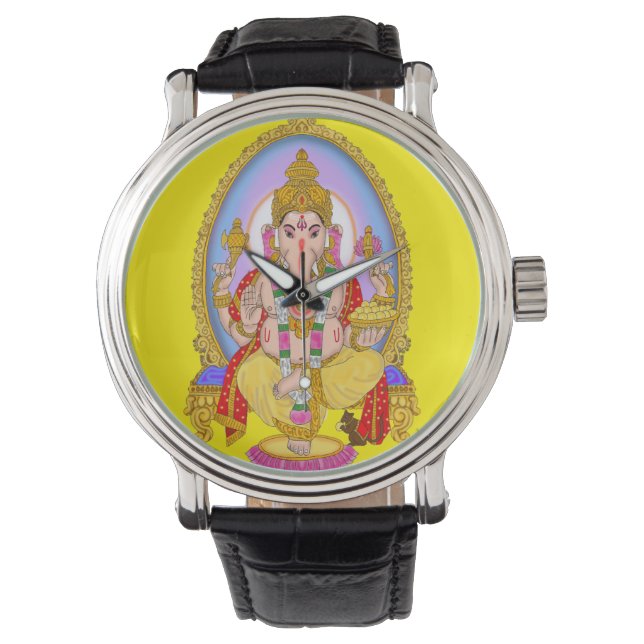Lord Ganesha Wall Clock 腕時計 (正面)