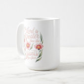 Lord Greater Than Giants You Face Floral Christian コーヒーマグカップ (正面左)