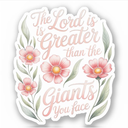 Lord Greater Than Giants You Face Religious  シール (正面)