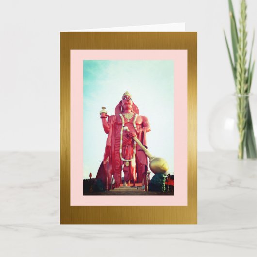 Lord Hanuman, 5" x 7"折り畳みグリーティングカード カード (正面)